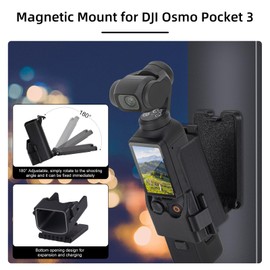 OCCOUMR Magnetic Holder Stand for DJI Osmo Pocket 3, 180° Adjustable Magnetic Suction Case Holder for Desks & Vertical Surfaces, Quick Mount, Pocket3 Accessories