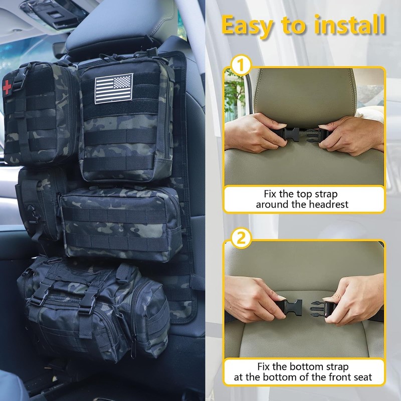 Universal Tactical Car Seat Back Organizer Bag Tactical Molle Vehicle