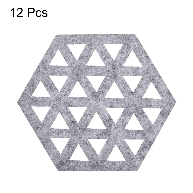 sourcing map Felt Coasters, 12pcs Hexagonal Pad Coaster for Drink