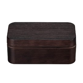 Masakazu Rice Non-Stick Lunch Box, Wood Grain Rectangular Bento (CC), Dark Brown Size: Approx. W10, D16.4, H6.5, 79719