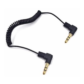 MysRuida 12 Inch 3.5mm Stereo Audio Coiled Cable, 90 Degree Angle to 90 Degree Angle 1/8" 3.5mm TRS Male Jack Aux Spring Spiral Cord for Headphone