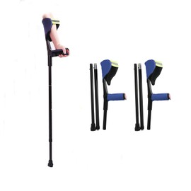 WONDSIGHIN Forearm Crutches for Adult Men or Women with Cushion, 1 Pair, Adjustable, Foldable Arm Crutch with Elbow Strap, Light and Portable Crutches for Patients