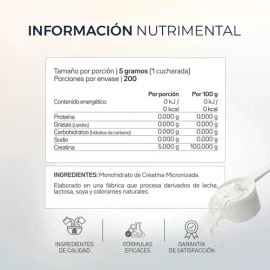 Creatina Monohidratada Y Micronizada Primetech 1 kg, En Polvo Y De Alta Calidad Y Pureza Sin Sabor Sin Aditivos Para Mayor Fuerza Y Resistencia Sin...
