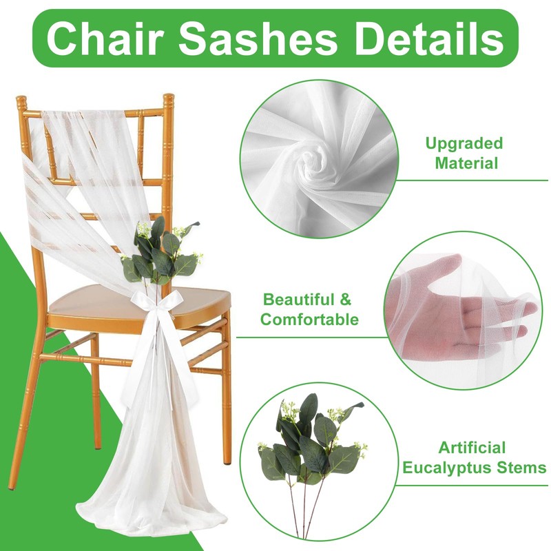 24 Sets Wedding Aisle Decorations for Ceremony Set Wedding Chair