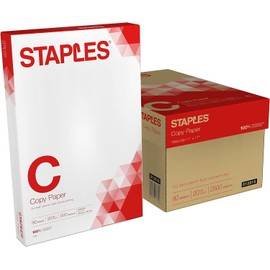 Staples Copy Paper, 11" x 17", 92 Brightness, 20 lbs., Ledger Size Paper (500 Sheets/Ream, 5 Reams/Carton)