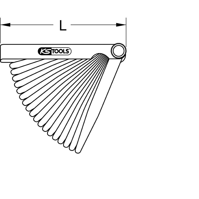 KS Tools 300.0600 Feeler Gauge, 20 Sheets, 0.05-1 mm