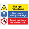 Danger Fall hazard, Stay clear of loading dock edge, do