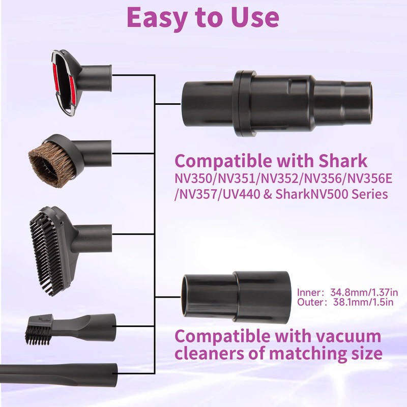 7 Pack for Shark Vacuum Attachments Replacement kits with Vacuum