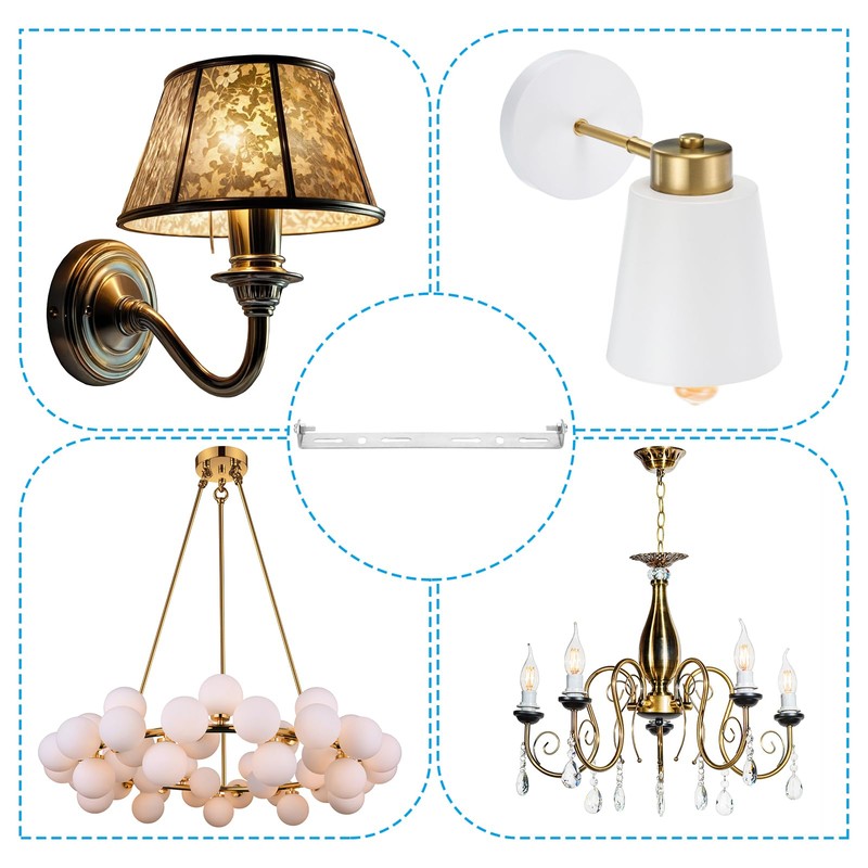 PATIKIL 200mm (7.9") Universal Light Fixture Mounting Bracket Kit, Light