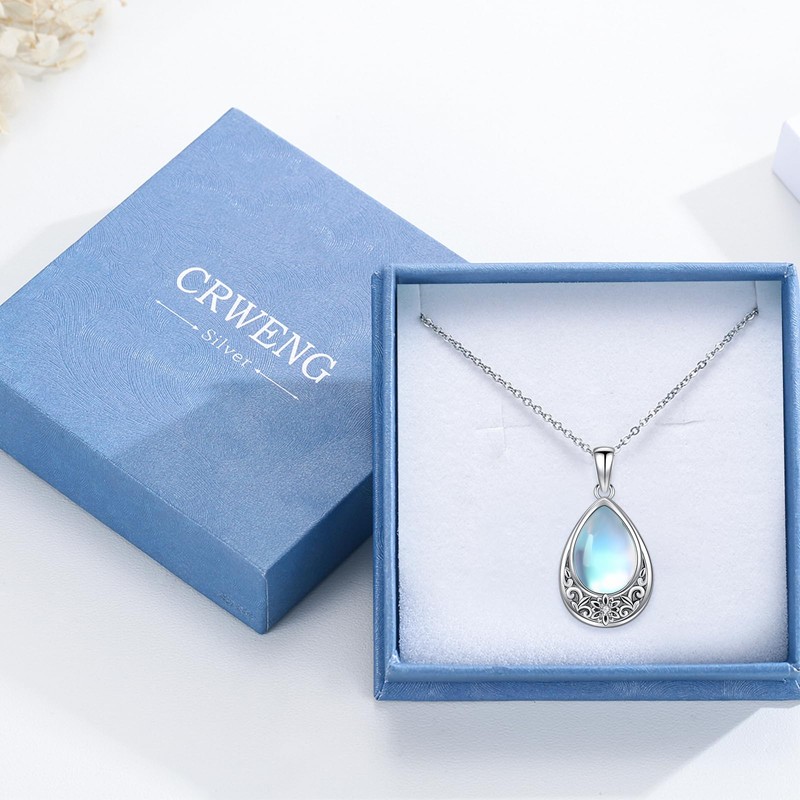 CRWENG Tear Drop Urn Necklace for Ashes 925 Sterling Silver