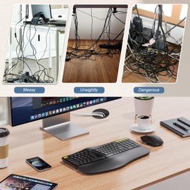 8 PCS Desk Grommet 80 mm, Round Plastic Desk Cable Grommet with Metal Hole Saw, Black Desk Cable Hole Cover for Management Holes Office and Home Computer Wires