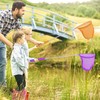 3 Pack Butterfly Nets with Folding Water Buckets，Telescopic Butterfly Nets，Extendable