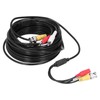 Portable CCTV Cable 3-In 1 Video Audio Power Cord BNC+RCA+DC