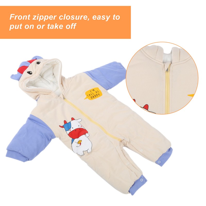 Winter Thickening Baby Cartoon Romper Children Infant Baby Hooded Romper