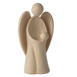 4betterdays.com NATURlich leben! Modern guardian angel made of pine wood - with boy - height 9 cm - gift for christening or Christmas - gift for birth/souvenir - craft from South Tyrol