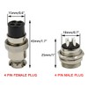 Hxchen 4 Pin Metal Male Female Panel Connector 20mm GX20-4P