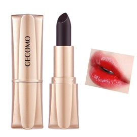 GECOMO Color Changing Lipstick, Black Magic, Solid Color, Temperature Sensitive Color Change Lip Balm, Adhesion, Long Lasting, All Day Long, Uneven Skin Tone, Non-peeling, Glossy (01# True Red)