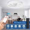 DLLT Modern Ceiling Fans with Lights: 20" Flush Mount Low