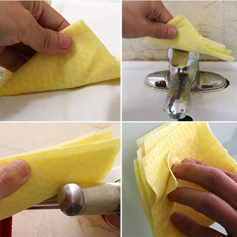 KMAKII 80 Pack Disposable Dish Cloths Heavy Duty Reusable Cleaning