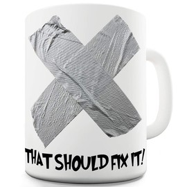 TWISTED ENVY 11 OZ Funny Mugs For Women Duct Tape That Should Fix It