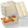 Bento Box 5-Pack, 4-Compartment Lunch Box for Women, Men &