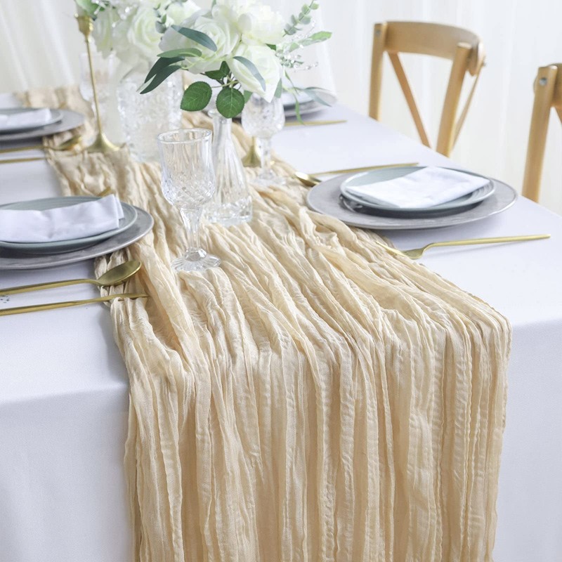DROMCOM Pack of 2 90 x 300 cm Beige Cheesecloth