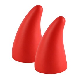 Laroal 2 Pieces Horn Car Decorations Decor Car Accessories Bull Horn Car Decorations Car Decoration Present Red Plastic