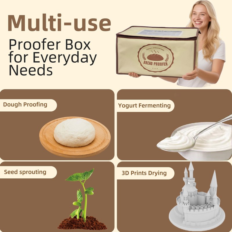 Folding Bread Proofing Box with 50~113℉ Temp Control & 48H