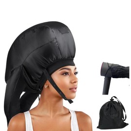 Large Bonnet Hood Dryer Diffuser for Curly Hair Ideal for At - Home Blowouts Post - Wash Days or Quick Touch - Ups:_Red and Black