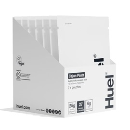 Huel Hot and Savory Meal Packs | Cajun Pasta | Up to 25g Protein Plant Based Instant Meal | 27 Vitamins and Minerals | 100% Nutritionally Complete | 7 Pack