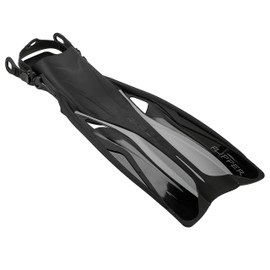 Italian Design Premium Tempered Glass Lens Anti-Fog Panoramic View Frameless Snorkel Mask, Elite Dry Snorkel Tube, Adjustable Fins - Mask Fin Snorkel Set