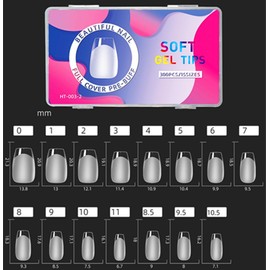 YIMART Press on Nails Short,300pcs Traceless Frosted ABS Artificial Nail Tips,NO Polishing Medium Design Matte Soft Gel Nail Tips for Extension Nail Salon (transparent, medium trapezoid)