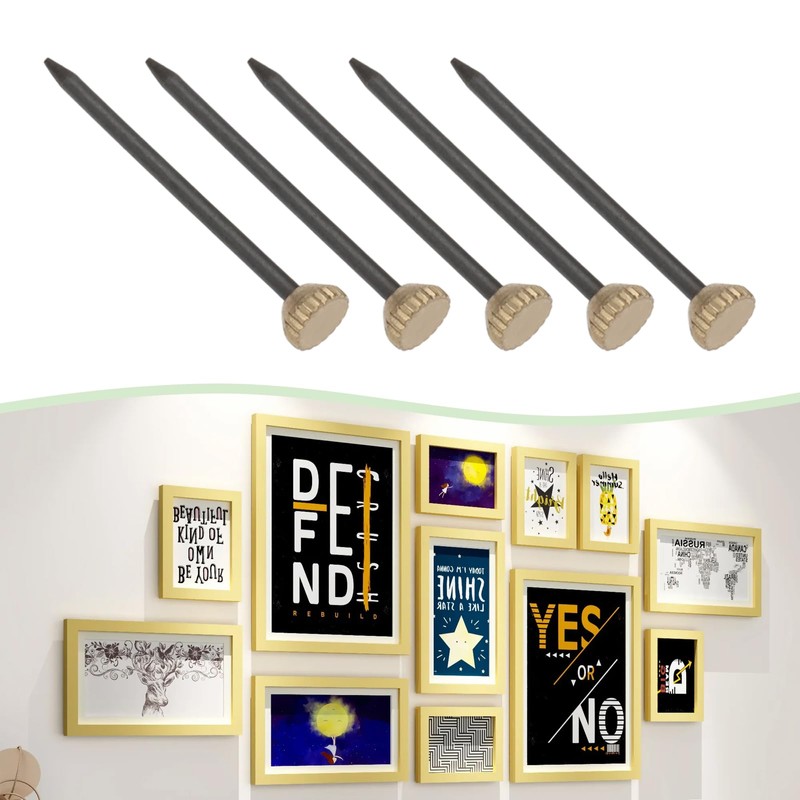 SING F LTD 100pcs Brass Knurled Head Picture Pins 25x1.4mm