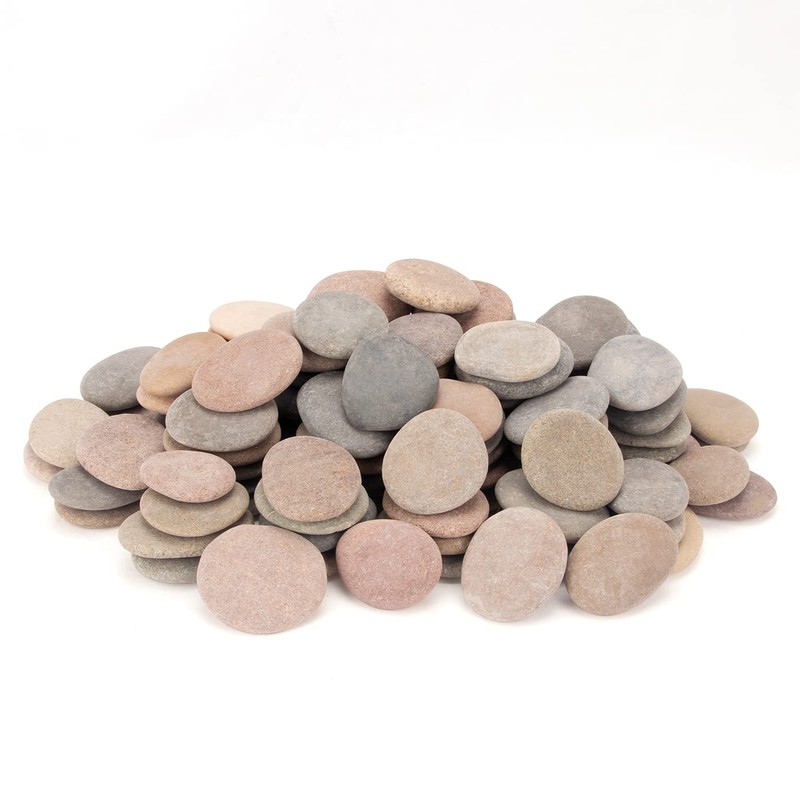 BLXQI 232-240 PCS Craft Rocks, 1.3"-2.2" Round Grey Rocks, 18