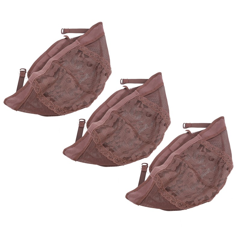 3pcs Stretchable Stocking Wig Cap Breathable Nylon Mesh Hat for