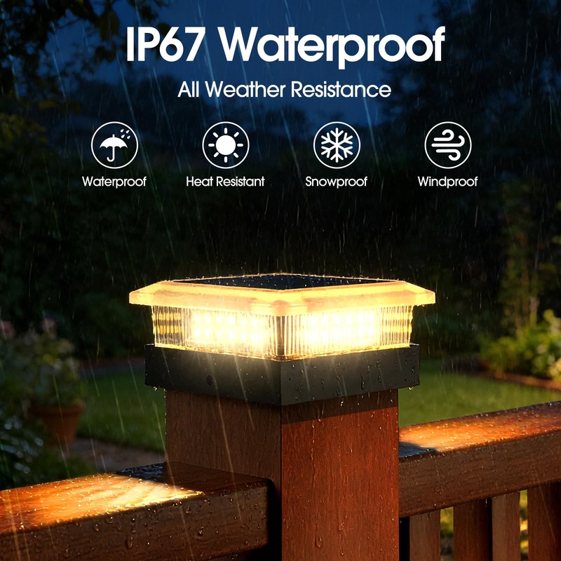 4x4 Solar Post Cap Lights 8 Pack, 96 LED/4 Lighting