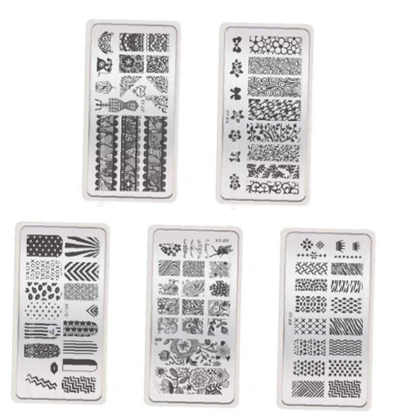 Art Diy Nail Stamping Nail Art Designs Multi-Art Image Stamping Plate Stamping Maleicure Model 5pcs Nail Stamping Plates