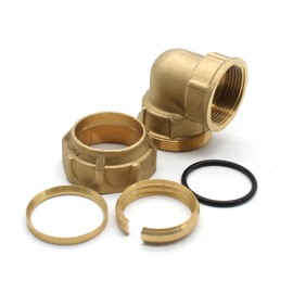 DOJA Barcelona | 90° Polyethylene Female Elbow | For Polyethylene Pipe 25mm x 3/4" | Brass Connector | Hydraulic Elbow for Compression Pipe, Rainwater, Solenoid Valve Irrigation