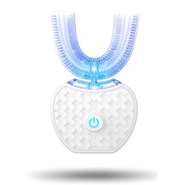 Aimery Automatic Toothbrush U Shaped Toothbrush for Adults 360° - Ultrasonic U-Automatic Toothbrushes for Teeth Whitening - Wireless Charging & LED Light - Waterproof IPX7 Certified