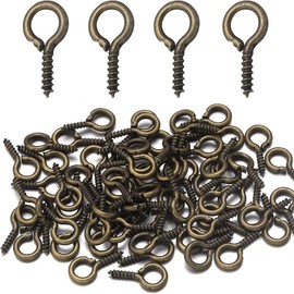 Arti-Cipes Screw Heatons x 200 Pieces UV Resin Accessories Parts Metal Fittings Handmade Craft DIY (0.2 x 0.4 inches (5 x 10 mm), Bronze)