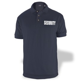 First Class Poly/Cotton Tactical Security Polo Shirts (2X-Large, Navy Blue/White Security)