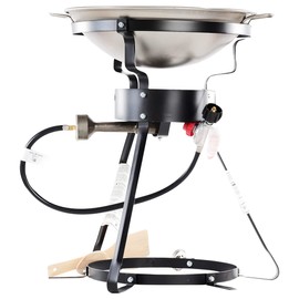 King Kooker 24WCA 24" Bolt Together Portable Outdoor Sauté Cooker w/Steel Wok, Silver, large