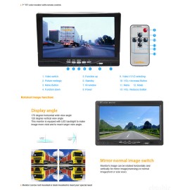 iPoster Car IR Rear View Back up Camera Reversing Cam + 7" TFT-LCD Monitor for RV Truck