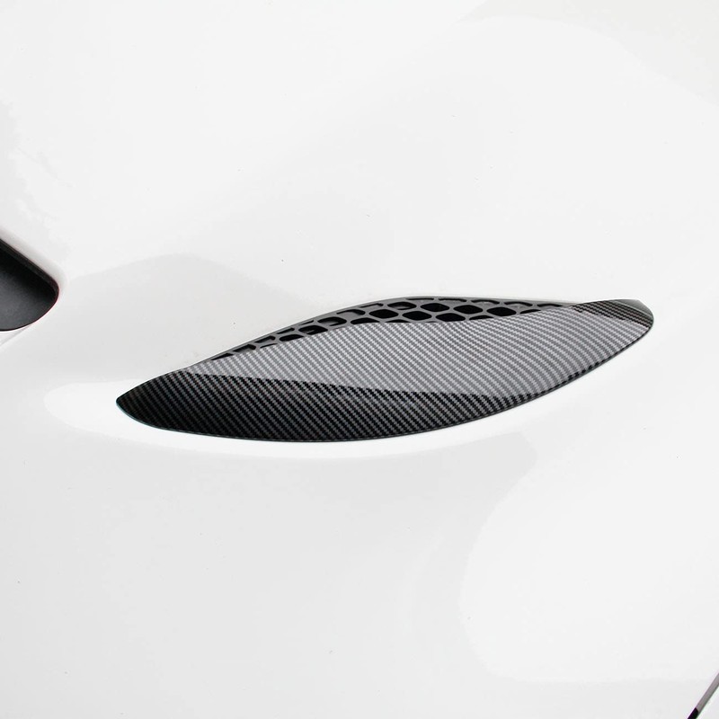 crosselec Carbon Fiber Engine Hood Vent rain Eyebrow Guard Cover