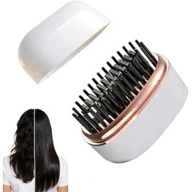 Mini Cepillo Alisador de Pelo Portátil, Peine Alisador de Cabello para mujer, 3 Ajustes de Temperatura, para Alisar y Peinar, Herramienta de Peinado (
