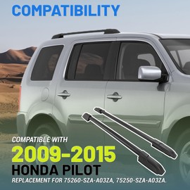 KUAFU Roof Rack Side Rails Compatible with 2009-2015 Honda Pilot Replacement for 75260-SZA-A03ZA 75250-SZA-A03ZA Cross Bars Roof Top Luggage Rack Cargo Carriers Side Rails