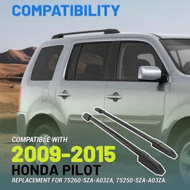 KUAFU Roof Rack Side Rails Compatible with 2009-2015 Honda Pilot Replacement for 75260-SZA-A03ZA 75250-SZA-A03ZA Cross Bars Roof Top Luggage Rack Cargo Carriers Side Rails