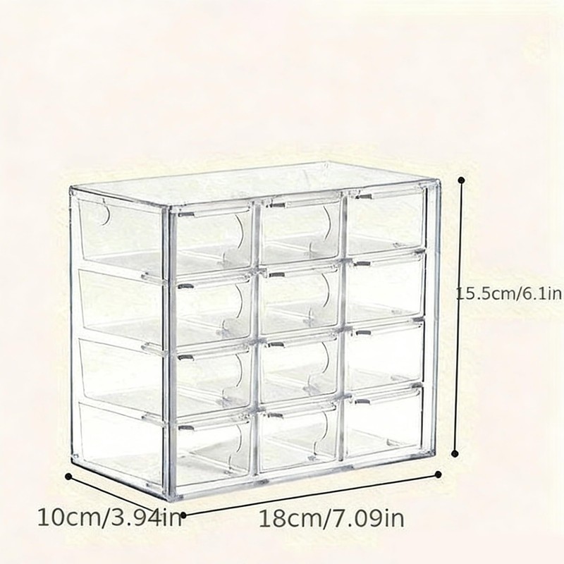 PIPITREE Acrylic Drawer Organizer, Clear Desk Organizer with Drawer, Plastic