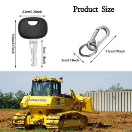 Taicols Set of 20 construction machinery key set, replacement key for mini excavator, stacker, wheel loader, 14603 ignition key, replacement key with key ring for tractors, small excavators,