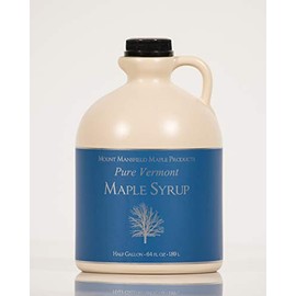Mansfield Maple Pure Vermont Maple Syrup in Plastic Jug Dark Robust (Vermont B), Half Gallon